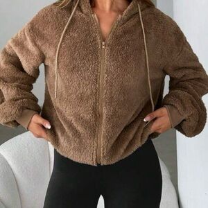 SHEIN Cozy Brown Teddy Jacket